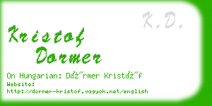 kristof dormer business card